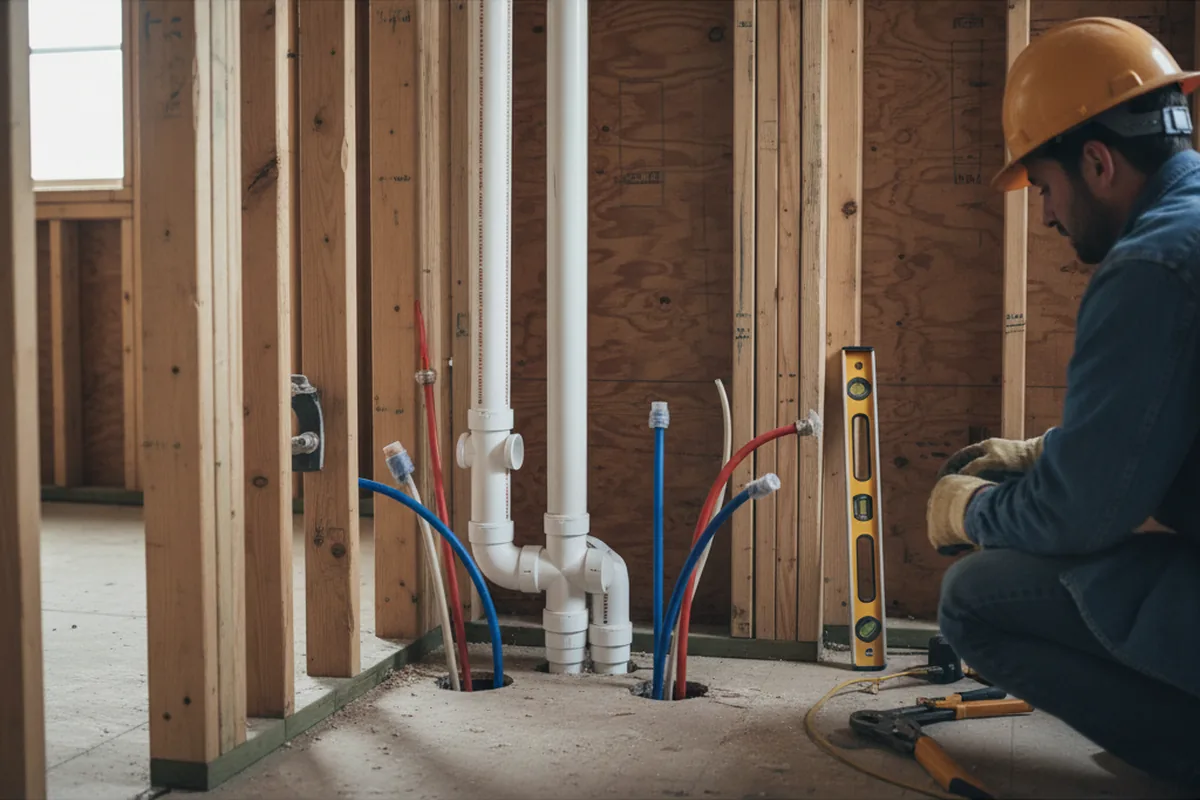 Drain and supply rough-in during Garbage Disposal Repair in Northbrook